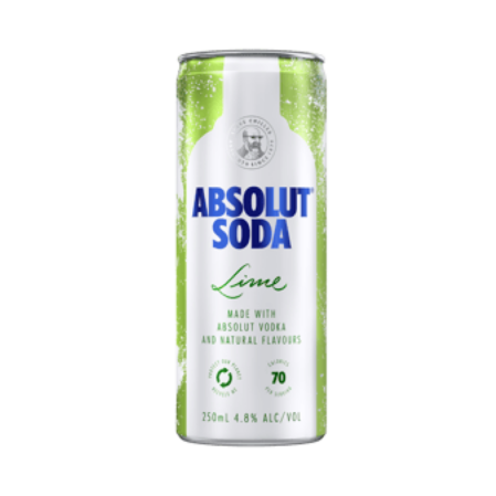 Absolut Soda Lime 250ml Can