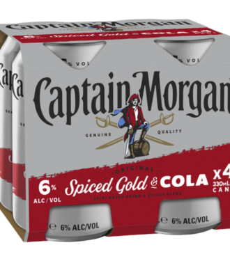 Capt Morgan Cola 6% 4pk 330ml .330